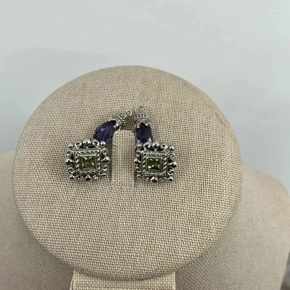 Rare Jennifer Cary 925 Silver Gemstone Earrings & Pendants Set - Picture 5 of 15